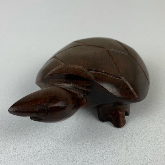 VTG Ironwood Hand Carved Turtle Tortoise Small Figurine Made in Mexico MCM Bohem - Picture 8 of 15